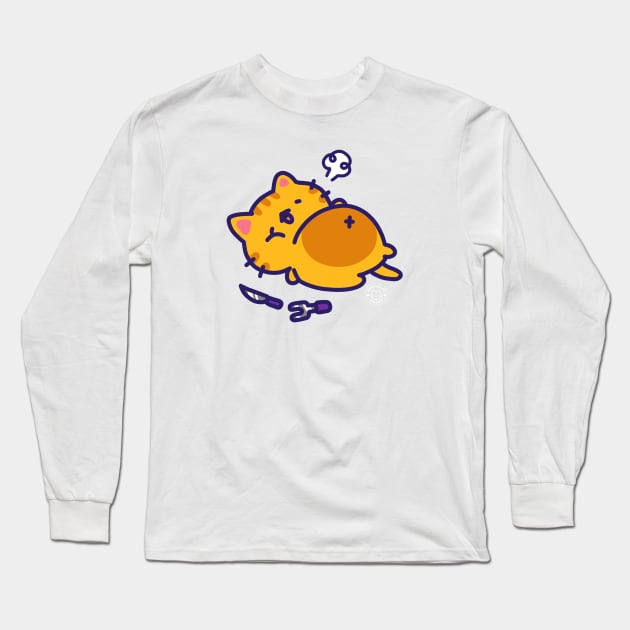 Stuffed Cat Long Sleeve T-Shirt by GeraldineDraws